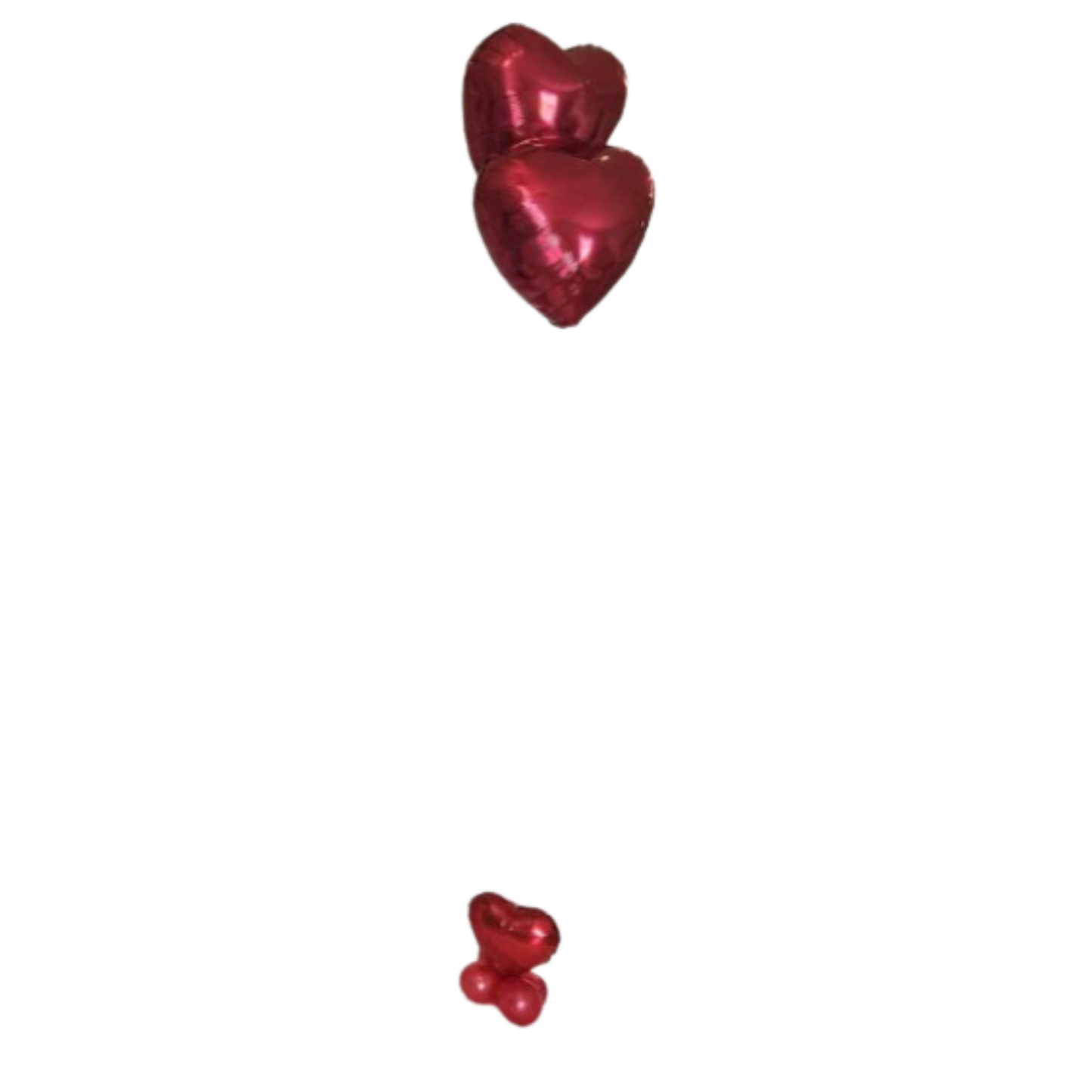 2 Red Heart Ballons with Heart Base